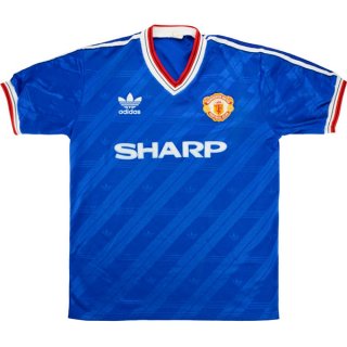 3ª Equipación Replica Camiseta Manchester United Retro 1986 1988 Azul