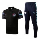 Polo Manchester City Conjunto Completo 2022-2023 Negro