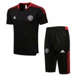 Camiseta Entrenamiento Manchester United Conjunto Completo 2022 Negro Rojo