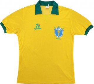 1ª Equipación Replica Camiseta Brasil Topper Retro 1988 Amarillo