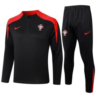 Sudadera De Training Portugal 2024-2025 Negro Rojo 3