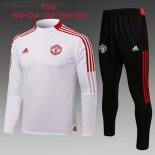 Niños Chandal Manchester United 2022 Blanco Negro