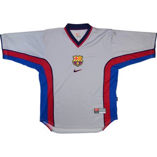 2ª Equipación Replica Camiseta Barcelona Retro 1998 2001 Gris