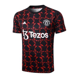 Camiseta Entrenamiento Manchester United 2024-2025 Negro Rojo