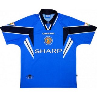 2ª Equipación Replica Camiseta Manchester United Retro 1997 1998 Azul