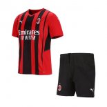 1ª Equipación Camiseta AC Milan Niño 2021-2022 Rojo