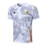 Camiseta Entrenamiento Real Madrid 2024-2025 Blanco Gris 2 Camiseta Entrenamiento Real Madrid 2024-2025 Blanco Gris 2