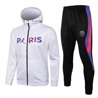 Chandal Con Capucha PSG 2021-2022 Blanco Purpura Negro