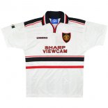 2ª Equipación Replica Camiseta Manchester United Retro 1998 1999 Blanco