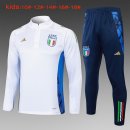 Niños Sudadera De Training Italia 2024-2025 Blanco Azul 3