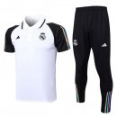 Polo Real Madrid Conjunto Completo 2023-2024 Blanco Negro