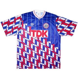 2ª Equipación Replica Camiseta Ajax Retro 1990 1991 Azul