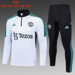 Ninos Sudadera De Training Manchester United 2024 Blanco Azul