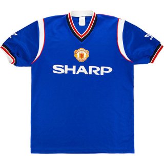 3ª Equipación Replica Camiseta Manchester United Retro 1984 1986 Azul