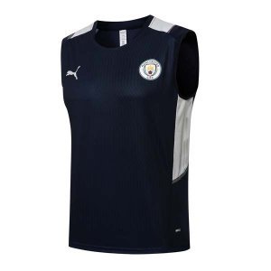 Camiseta Manchester City Sin Mangas Conjunto Completo 2022 Azul