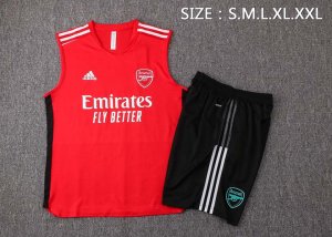 Camiseta Arsenal Sin Mangas Conjunto Completo 2022 Rojo Negro