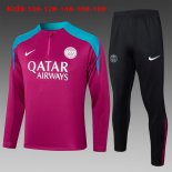 Niños Sudadera De Training PSG 2024-2025 Purpura Rojo 3