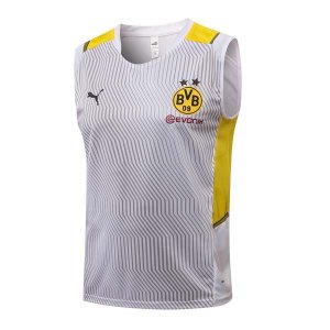 Camiseta Real Madrid Sin Mangas Conjunto Completo 2022 Blanco Amarillo