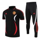 Polo Manchester United Conjunto Completo 2022-2023 Negro