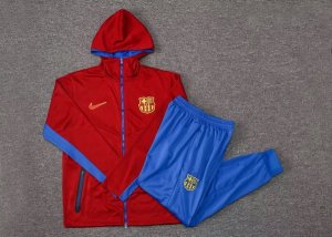 Chandal Con Capucha Barcelona 2021-2022 Borgona Azul