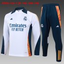 Niños Sudadera De Training Real Madrid 2024-2025 Blanco Azul 3