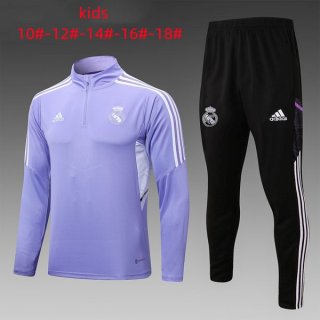 Ninos Sudadera De Training Real Madrid 2022-2023 Purpura Negro