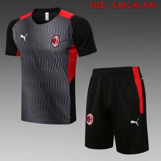 Camiseta Entrenamiento AC Milan Conjunto Completo 2022 Gris Negro