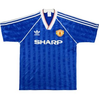 3ª Equipación Replica Camiseta Manchester United Retro 1988 1990 Azul