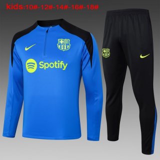 Niños Sudadera De Training Barcelona 2024-2025 Azul Negro 3