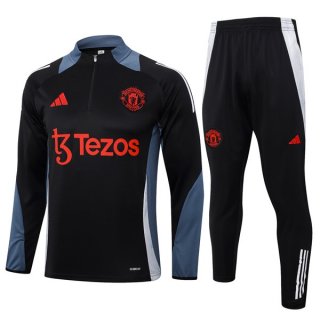 Sudadera De Training Manchester United 2024-2025 Negro Gris 3