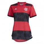 1ª Equipación Camiseta Flamengo Mujer 2021-2022 Rojo Negro