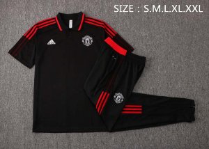 Polo Manchester United Conjunto Completo 2022 Negro