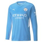 1ª Equipación Replica Camiseta Manchester City ML 2021-2022 1ª Equipación Replica Camiseta Manchester City ML 2021-2022