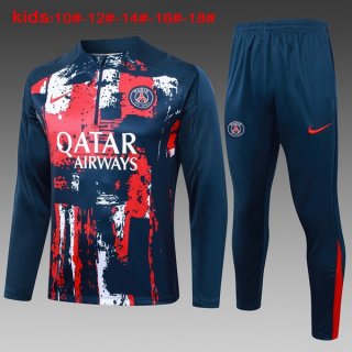 Niños Sudadera De Training PSG 2024-2025 Azul Rojo 3