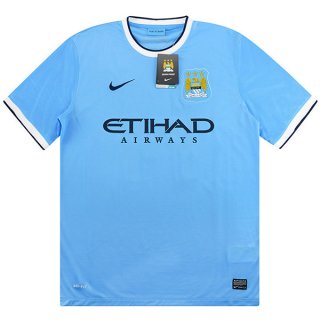 1ª Equipación Replica Camiseta Manchester City Retro 2013 2014 Azul