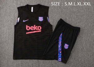 Camiseta Barcelona Sin Mangas Conjunto Completo 2022 Negro