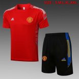 Camiseta Entrenamiento Manchester United Conjunto Completo 2022 Rojo Negro 1