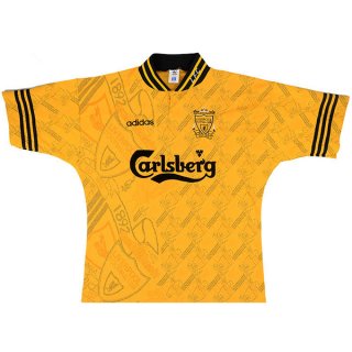 2ª Equipación Replica Camiseta Liverpool Retro 1994 1996 Amarillo