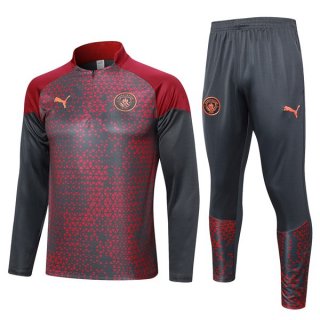 Sudadera De Training Manchester City 2024 Rojo Gris