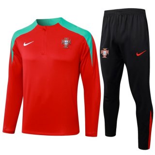 Sudadera De Training Portugal 2024-2025 Rojo Verde 3