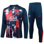 Sudadera De Training PSG 2024-2025 Rojo Azul 3