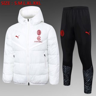 Abrigo Plumón AC Milan Conjunto Completo 2024-2025 Blanco