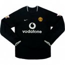 2ª Equipación Replica Camiseta Manchester United ML Retro 2003 2005 Negro