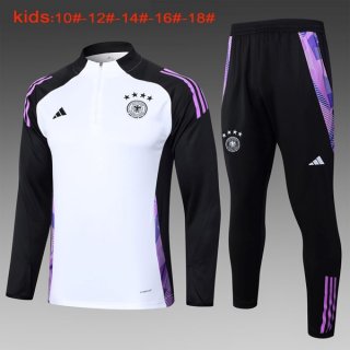 Niños Sudadera De Training Alemania 2024-2025 Blanco Negro 3