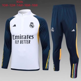 Ninos Sudadera De Training Real Madrid 2024 Blanco Azul